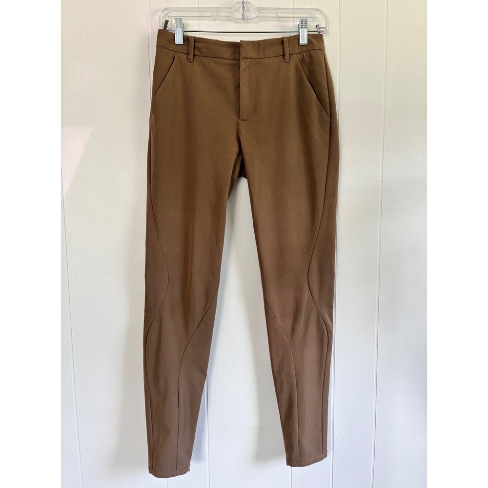 Prada Brown Slim Fit Equestrian Trousers Ankle Zip Pants Womens Size 40 IT 4 US - Picture 7 of 12